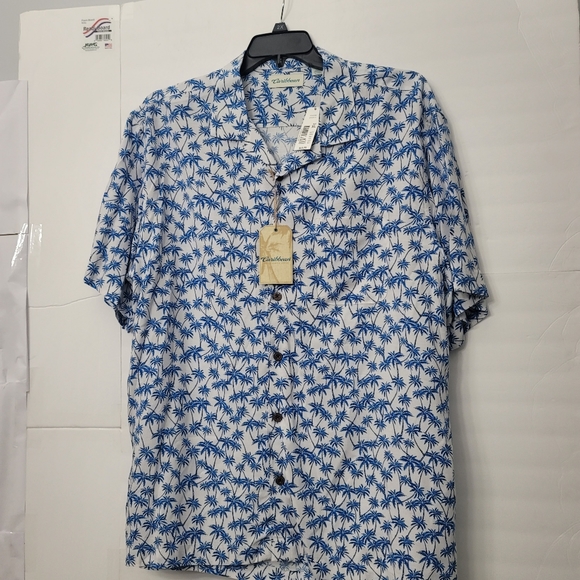 Caribbean Tree Print Short-Sleeve Woven Camp Shirt - Picture 2 of 7